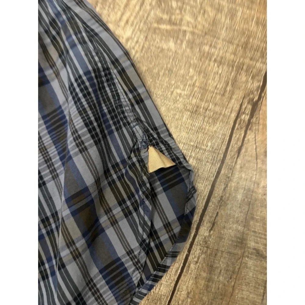 Banana Republic Heritage Mens XL Blue Plaid Button Down Shirt Long Sleeve Cotton